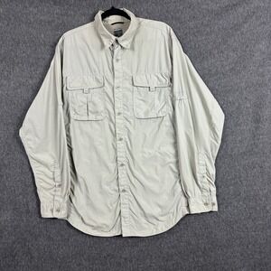 Columbia Titanium Mens Large Tan Long Sleeve Vented Fishing Hiking Shirt TM7167